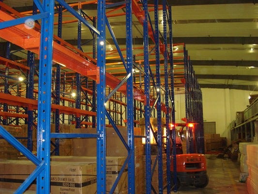 Drücken Sie zurück die Autokino-Palette, die 3.9m Strahl für logistisches, Blau/Orange stark beansprucht