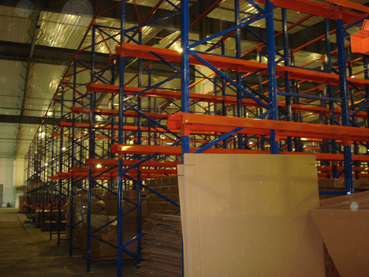 Drücken Sie zurück die Autokino-Palette, die 3.9m Strahl für logistisches, Blau/Orange stark beansprucht
