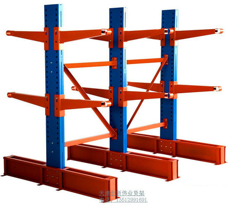 Adjustable Industrial Cantilever Storage Racks Double Arms For Slender Goods