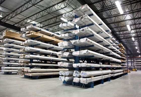 Warehouse Industrial Metal Cantilever Lumber Storage Racks With Multi-level