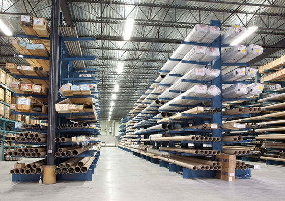 Warehouse Industrial Metal Cantilever Lumber Storage Racks With Multi-level