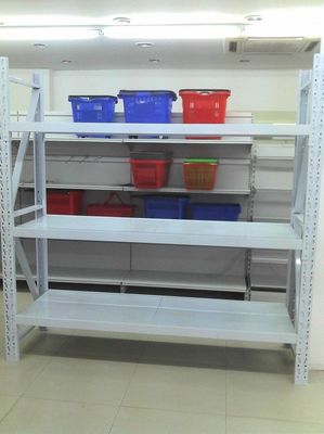 Steel / Plywood Plate Medium Duty Racking for Warehouse / Supermarket Store